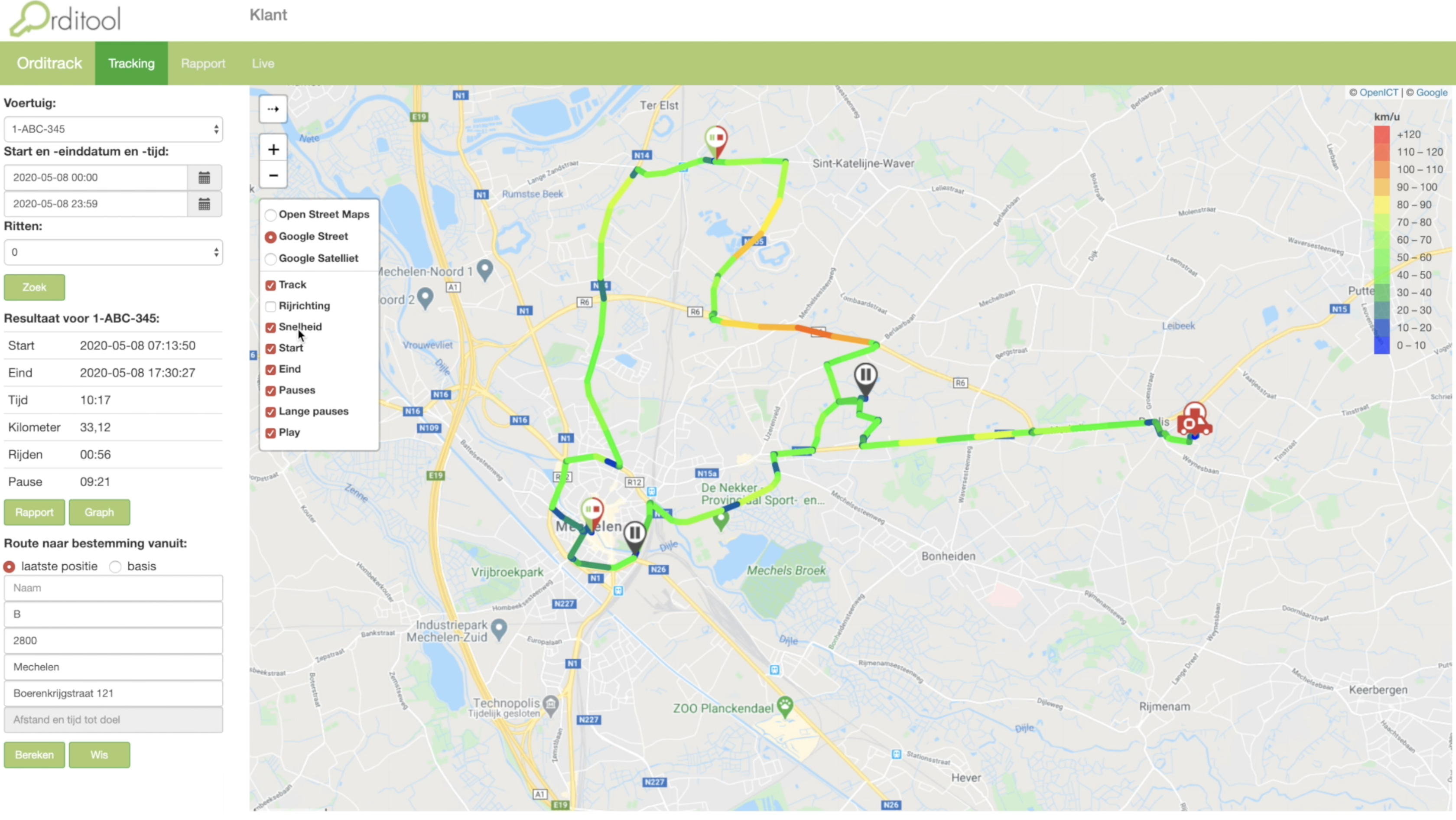 Snelheidsvisualisatie