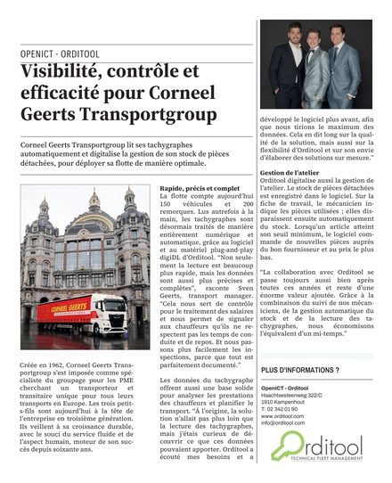 Reportage Corneel Geerts Transportgroup, lecture automatique des tachygraphes avec Orditool