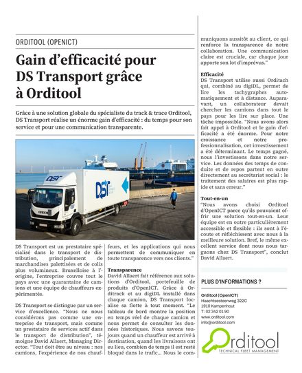 Reportage DS Transport, gain d’efficacité avec Orditool