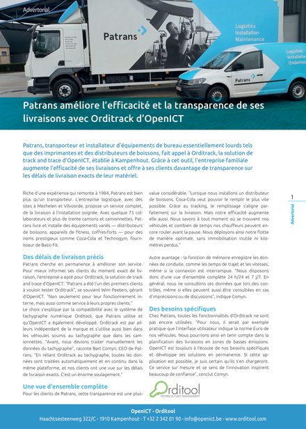 Reportage Patrans, efficacité et transparence des livraisons avec Orditrack